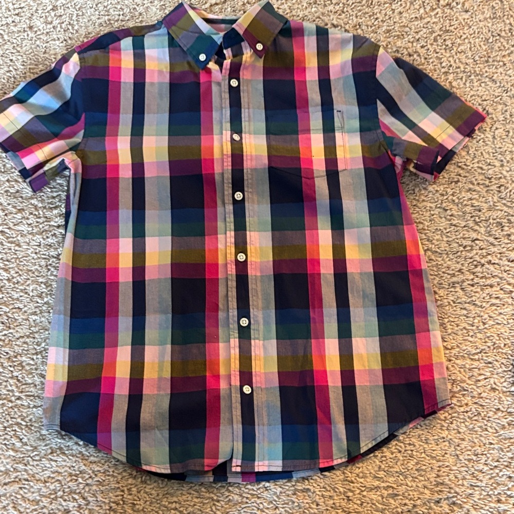 Crewcuts Men's Vibrant Plaid Button-Down Shirt